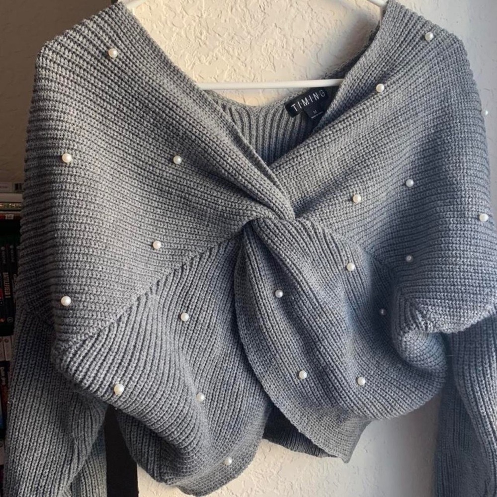 Grey Pearl Reversible Sweater